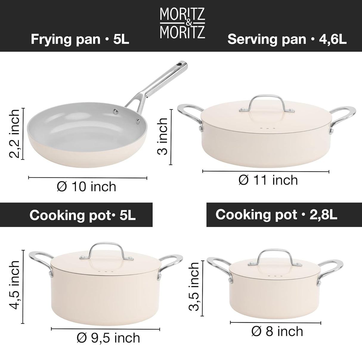 7-Piece Cast Aluminum Cookware Set with Lids