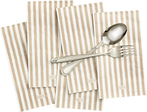 Tonal Striped Disposable Napkin Set in Smoke, 50 Pieces