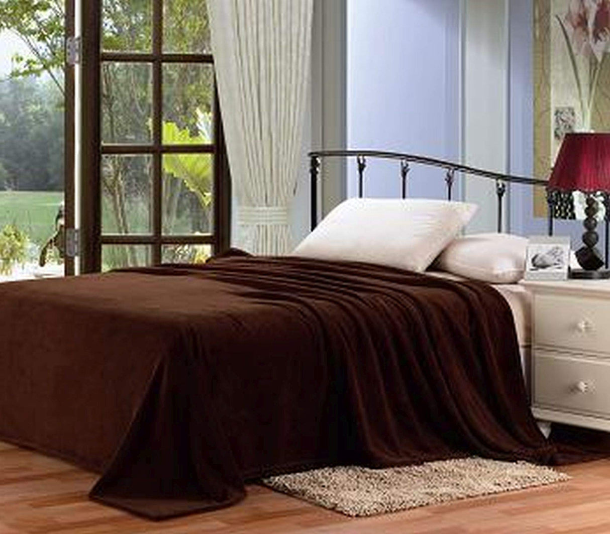 Decor&More Home Essentials Solid Microplush Blanket