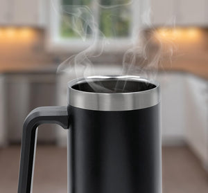 Unique Gift for Dad - XL Stainless Steel Insulated Tumbler Cup with Handle (24oz) Beer Mug for Hot/Cold Drinks, Gift Idea for Christmas Birthday Fathers Day Coolest Dad Ever (Gift-Boxed)