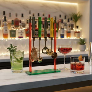 5-PC Gold Bartender Kit with Stand & Color Handles