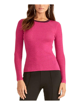 Rachel Roy Womens Pink Long Sleeve Crew Neck Blouse Evening Top Size XXL