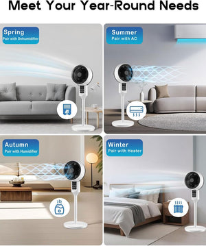 Pedestal Fan with Remote 3D Oscillation 3-Speed Quiet 26dB