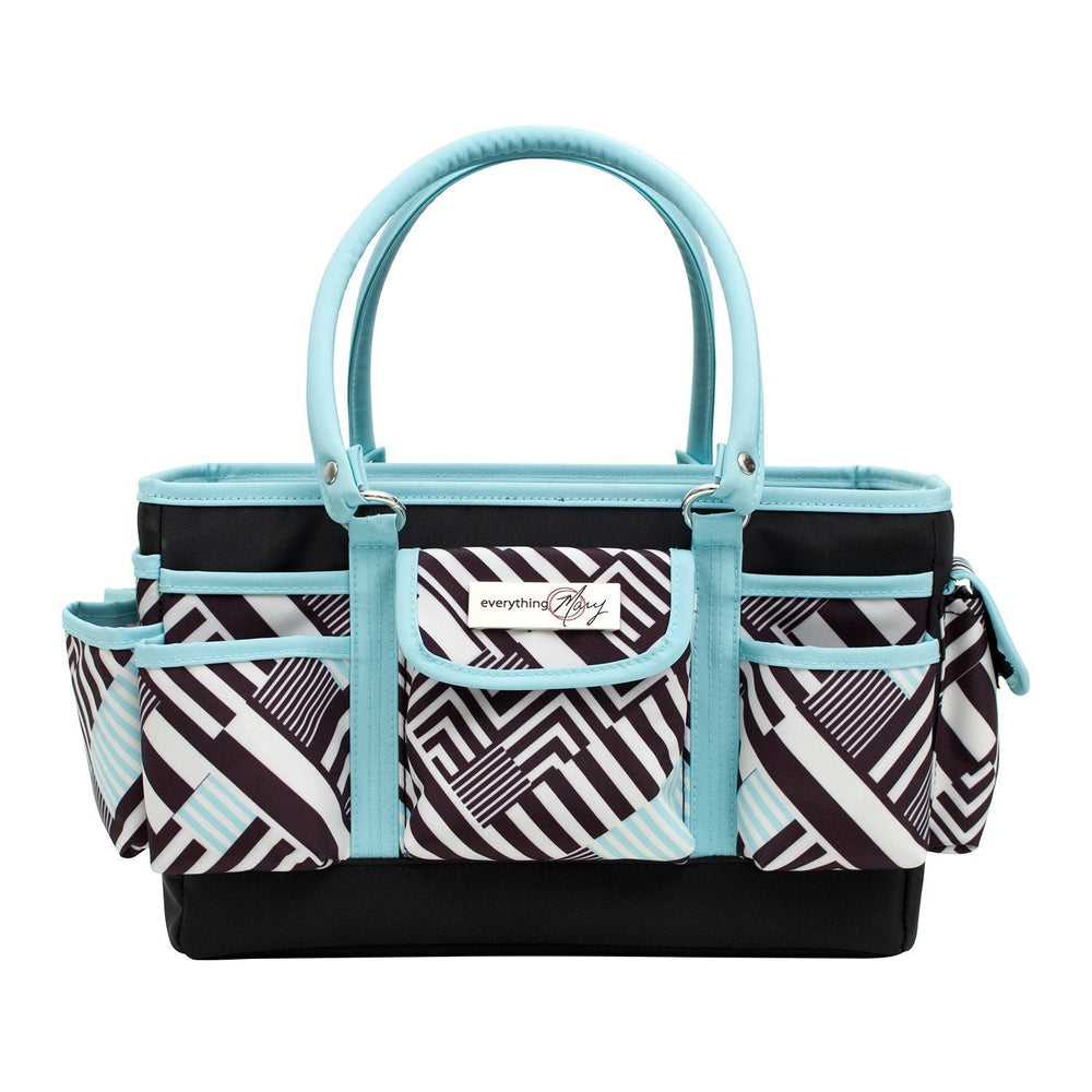 Deluxe Store & Tote Craft Organizer, Teal Geometric