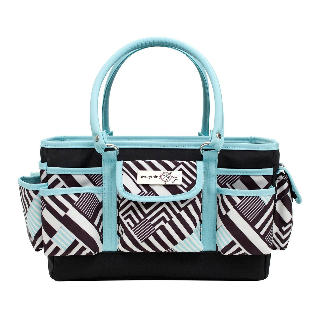 Deluxe Store & Tote Craft Organizer, Teal Geometric