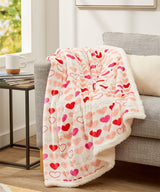 Decor&More Amor Eterno Be Mine Love Collection Valentine's Day Heart Ultra Plush Throw Blanket (50" x 60") -