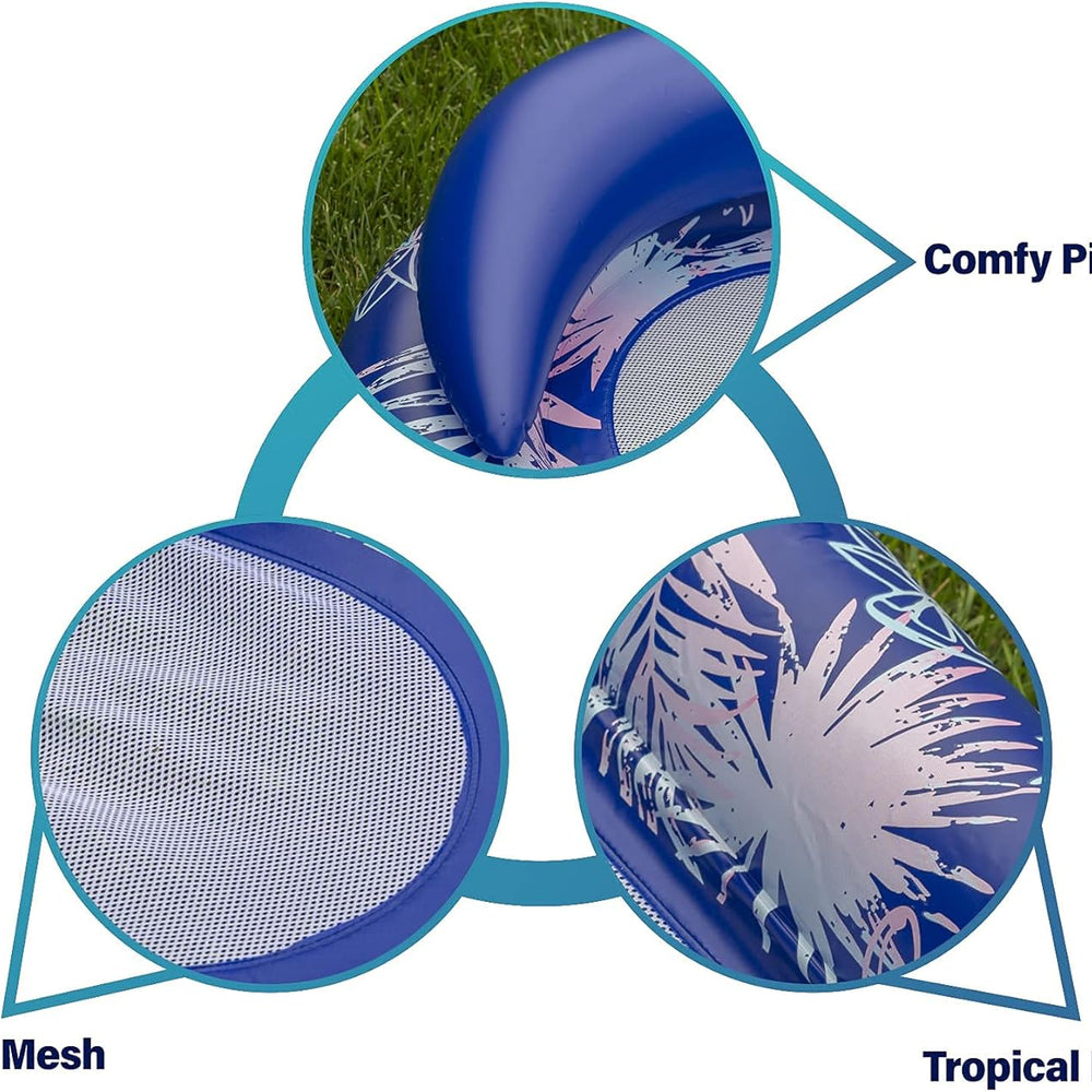 Pool Floaties Adult Size, Heavy Duty Raft Water Lounger Recliner Inflatable Float for Swimming Pool