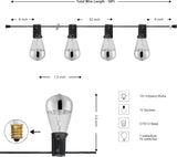 10-light indoor/outdoor rustic industrial incandescent c7 half-chrome bulb string lights
