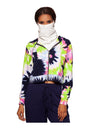Bam Womens Cropped Tie Dye Zip Hoodie White S