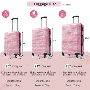 Hardshell Luggage Sets 3 Pcs Spinner Suitcase with TSA Lock