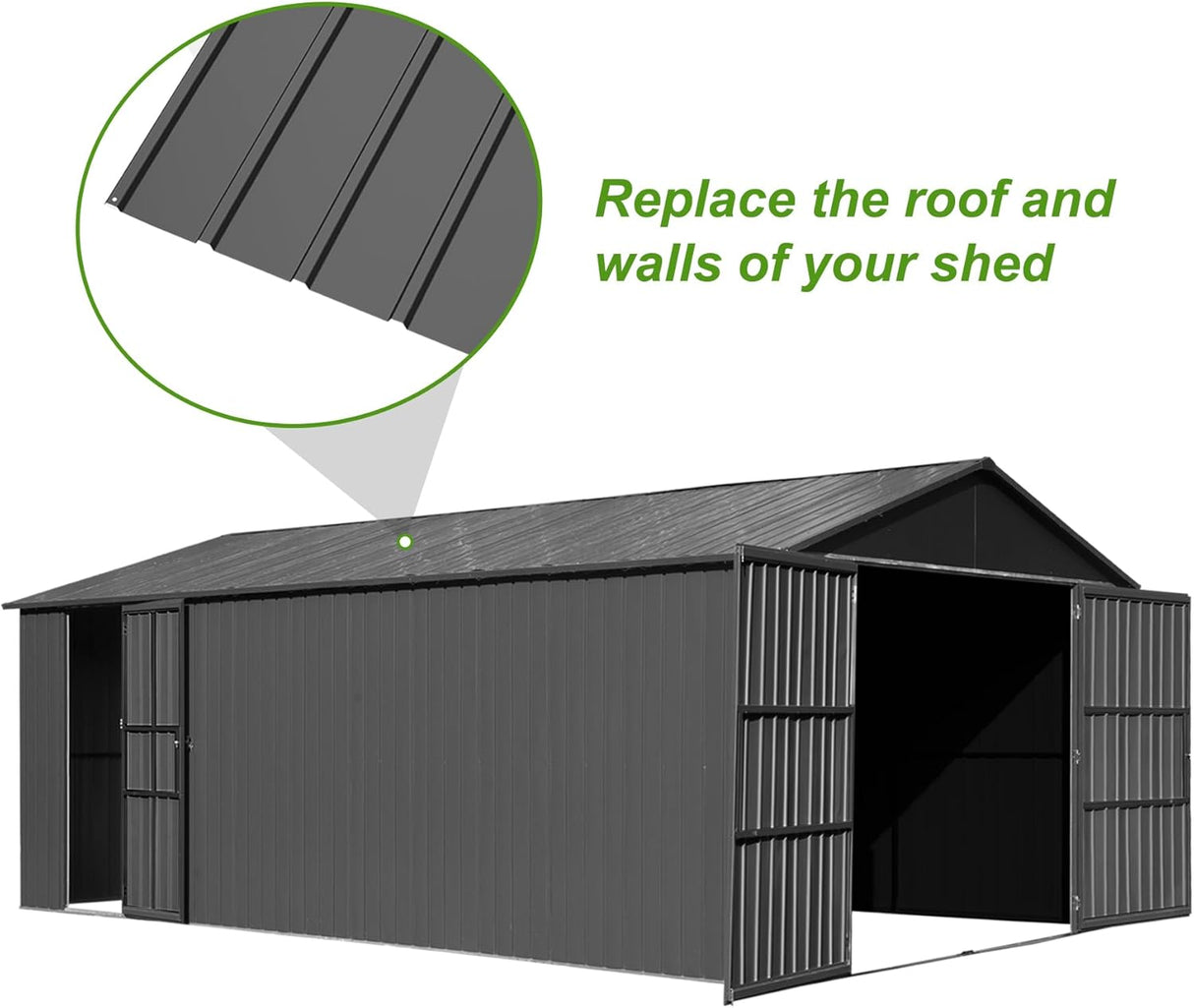 20PCS Metal Roofing Panels - Corrugated Galvanized Roof Panels