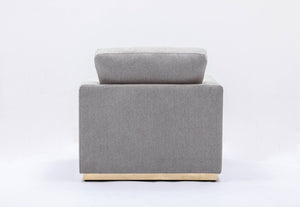 Valin - Linen Chair For Living Room - Gray