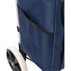 Foldable Shopping Trolley With Wheels And Waterproof Bag - Blue