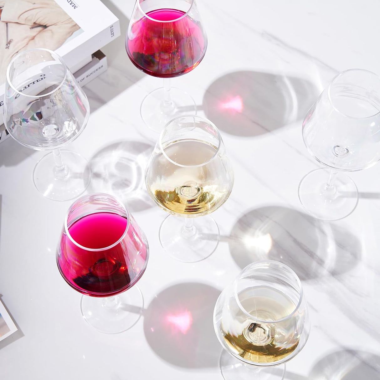 Barcelona Acrylic Stemmed Wine Glassware, Set of 8