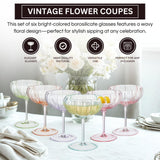 Flower Champagne Cocktail Glasses | Set of 4