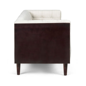 Contemporary Mid-Century Charm 3 Seater Sofa With Button Tufted Waffle Stitching