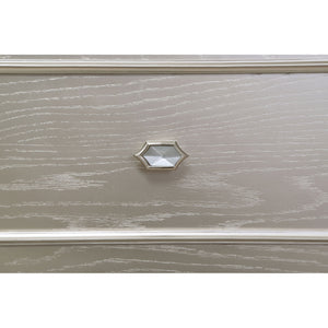 Colwood - 4 Drawer Vanity Desk With And Built In Charging - Silver Gray