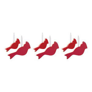 Glass Cardinal Bird Ornament (Set of 6)