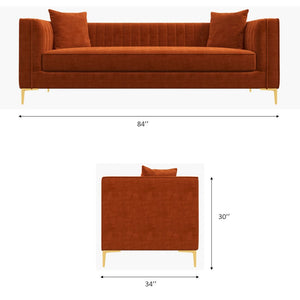 Angelina Cognac PU Leather Sofa