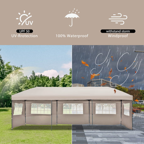 10x30 pop up canopy tent with sidewalls, heavy duty wheeled bag