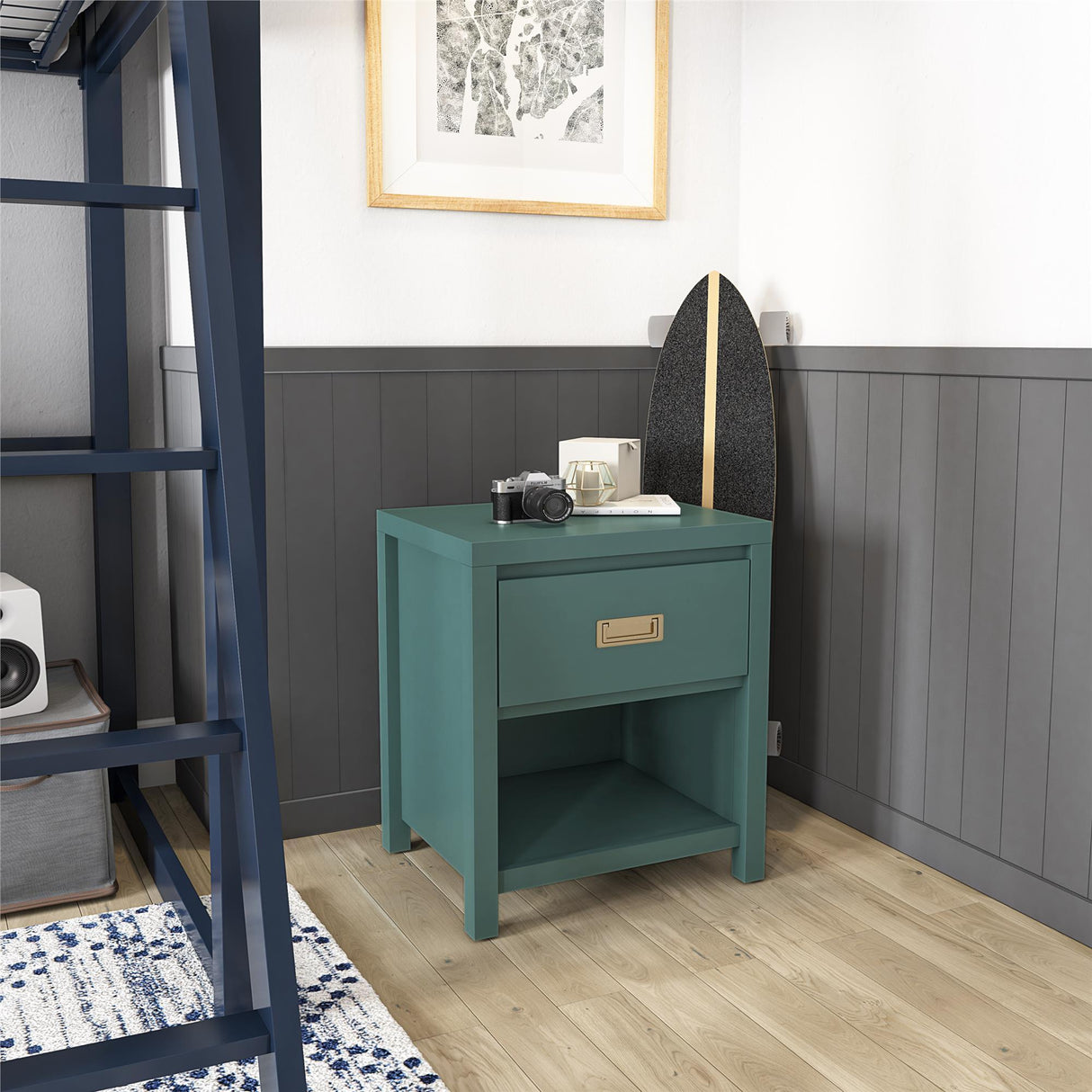 Haven - 1 Drawer Nightstand - Green