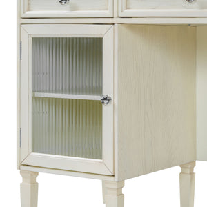 Multi Functional 2 In 1 Vanity Desk With Flip Top Mirror Material - White Oak