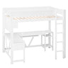 Gaming Loft Bed With Desk, Storage Shelves, LED And Charging Station