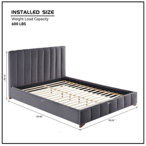 Upholstered Wingback Bed