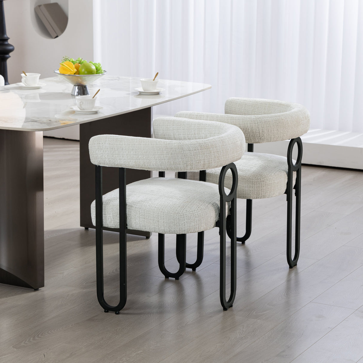 House hold contemporary designed upholstered accent/dining chair/barrel side chairs set of 2