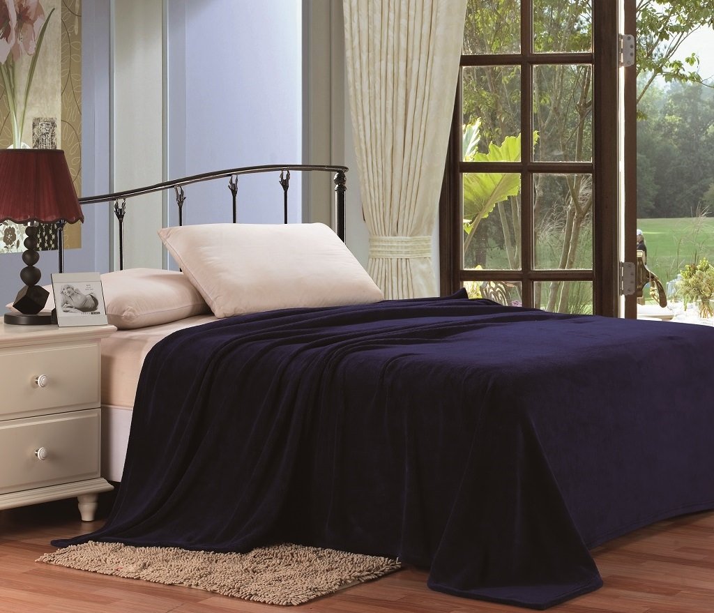 Decor&More Simply Lush Solid Microplush Blanket
