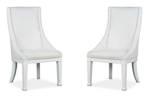 Kingston - Upholstered Host Chair (Set of 2) - Whisper White And Cerused Nutmeg