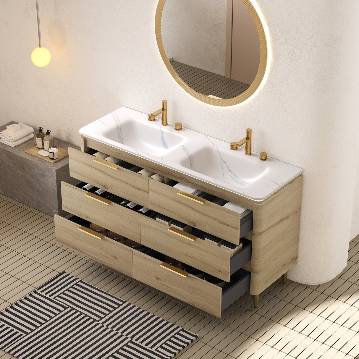 Amara 60" Bathroom Vanity & Sinks
