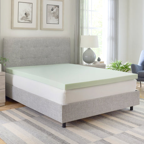 3-inch green tea infused memory foam mattress topper