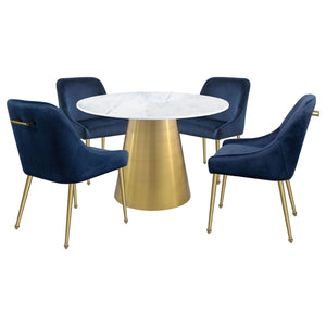 Earline - Round Dining Table - White Marble