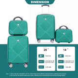 2 Piece Luggage Sets Lightweight Suitcase, Spinner Wheels