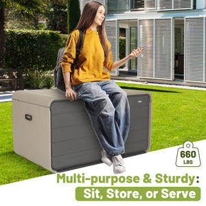 260 Gallon Plastic Deck Box - Large Patio Storage Box