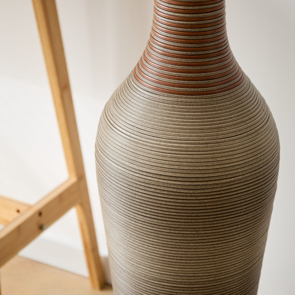 Tall Vase - Brown Decorative Floor Vase, Classic Neat Floor Vase Tall Freestanding Flower Holder, Artificial Rattan Vase, Floor Vase, Flower Holder For Home Decor - Gray