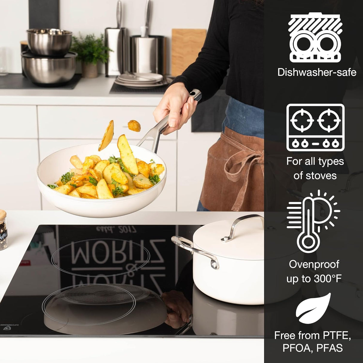 7-Piece Cast Aluminum Cookware Set with Lids