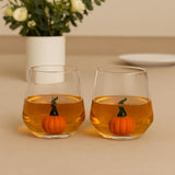 Pumpkin Glass Set Fall Drinkware 12oz Clear