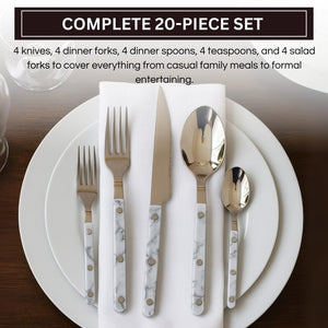 Khen 20-Piece Cutlery Set – Includes Dinner Knives, Forks, Spoons