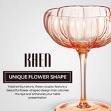Flower Coupe Cocktail Glasses | Set of 4 | Bright Colors