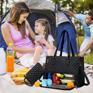 2 in 1 Insulated Lunch Tote with Laptop Compartment 15 Inch Work Bag
