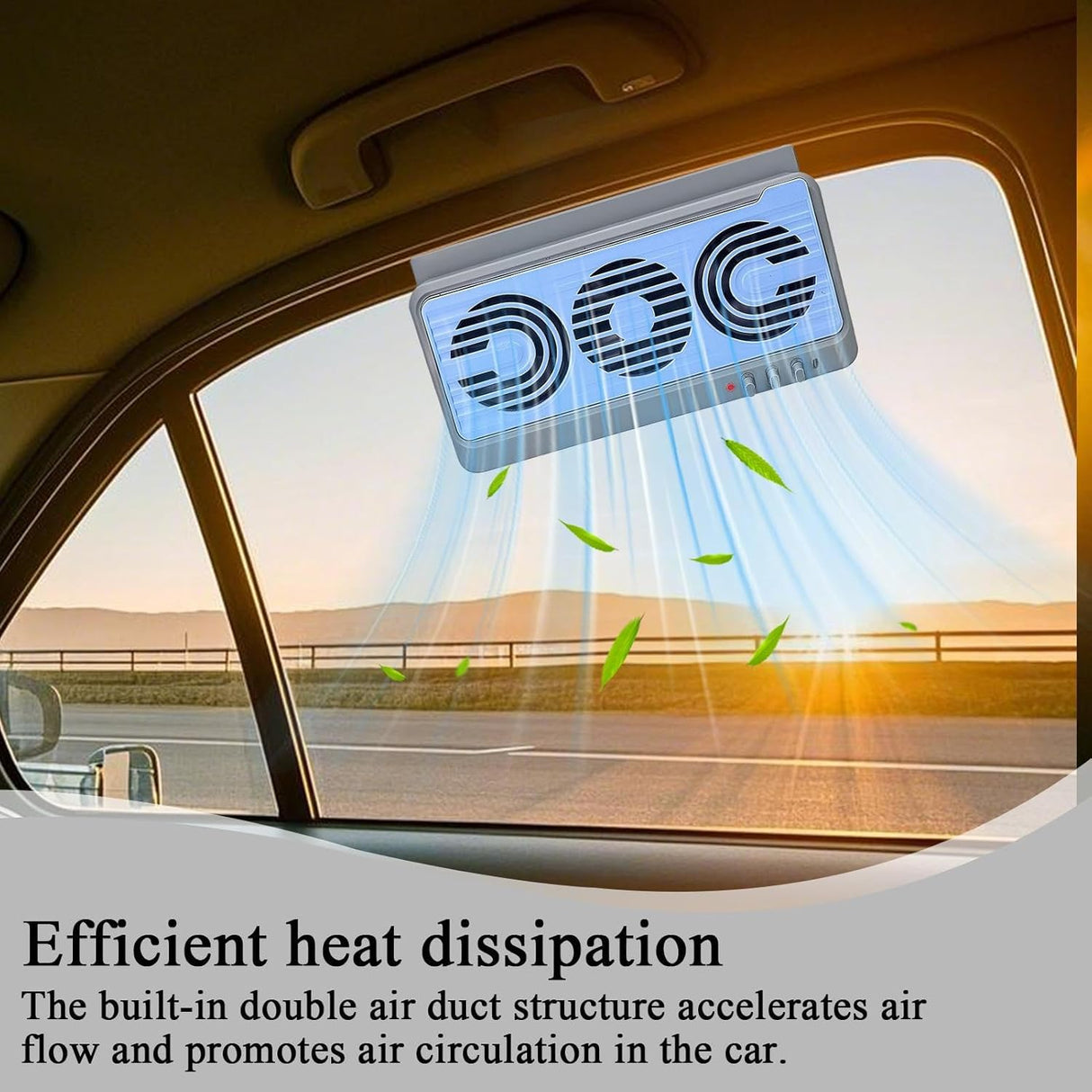 Solar Car Window Fan Dual Duct Air Vent 5W Panel