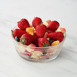 Khen Hobnail Glass Bowl Clear Vintage Style Textured Borosilicate Tableware Decorative Fruit Salad Centerpiece - 10 Inch
