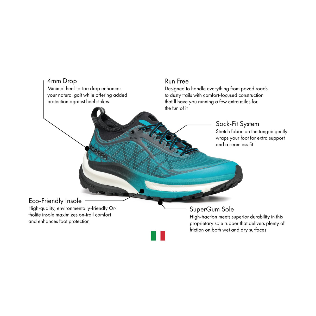 SCARPA Men's Golden Gate ATR Trail Running Shoes - Azure/Black