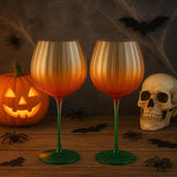Sculpted Pumpkin Stemware – Set of 2
