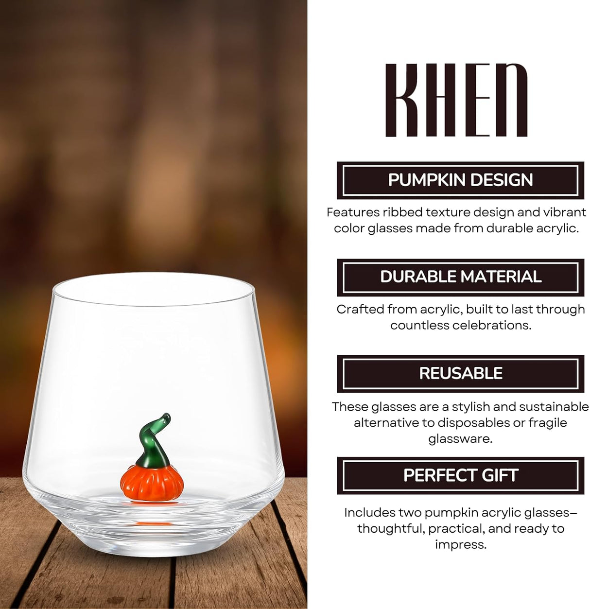 Pumpkin Glass Set Fall Drinkware 12oz Clear