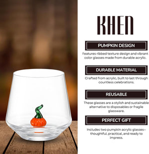 Pumpkin Glass Set Fall Drinkware 12oz Clear