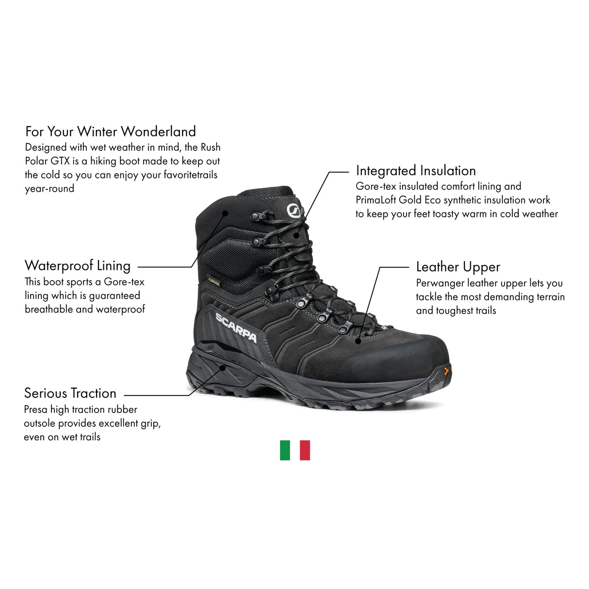 SCARPA Rush Polar GTX Waterproof Insulated Hiking Boots