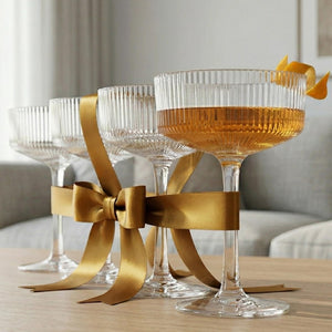 Barcelona Acrylic Champagne Coupe Cocktail Glassware, Set of 4